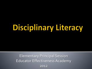 Disciplinary Literacy