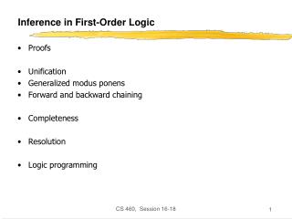 Inference in First-Order Logic