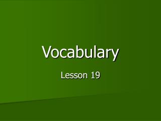 Vocabulary