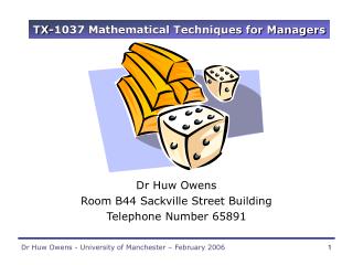 TX-1037 Mathematical Techniques for Managers