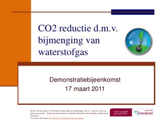 CO2 reductie d.m.v. bijmenging van waterstofgas