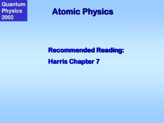 Atomic Physics