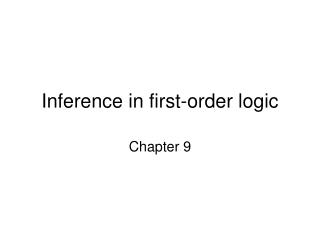 Inference in first-order logic