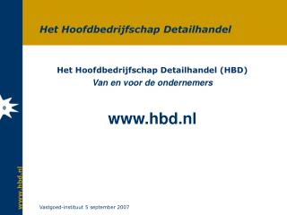 Het Hoofdbedrijfschap Detailhandel