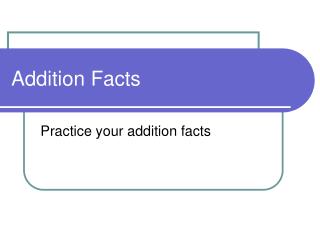 Addition Facts