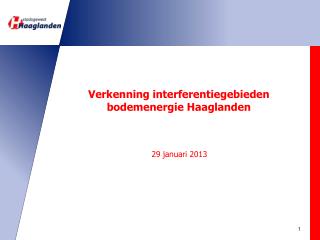 Verkenning interferentiegebieden bodemenergie Haaglanden