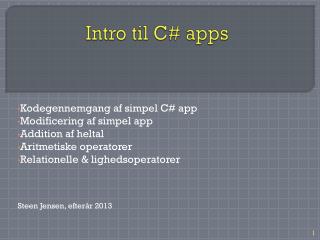 Intro til C# apps