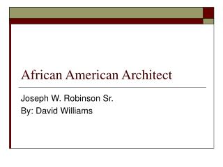 African American Architect