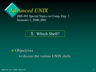 Advanced UNIX