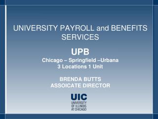 UNIVERSITY PAYROLL and BENEFITS SERVICES