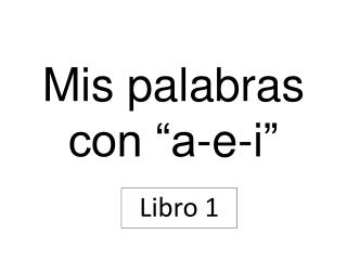 Mis palabras con “a-e- i ”