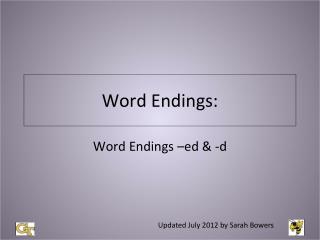 Word Endings: