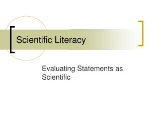 Scientific Literacy