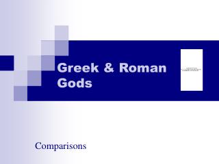 Greek &amp; Roman Gods