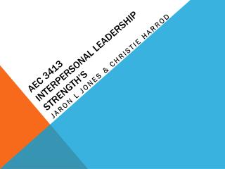 AEC 3413 Interpersonal Leadership Strength’s