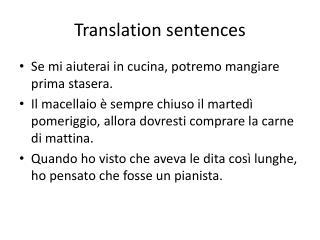 Translation sentences