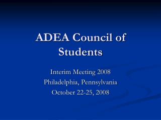 ADEA Council of Students