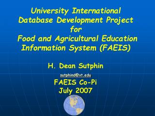 University International Database Development Project for