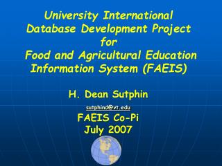 University International Database Development Project for