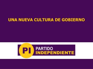 UNA NUEVA CULTURA DE GOBIERNO