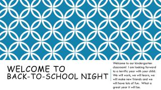 Welcome to Back-to-School Night