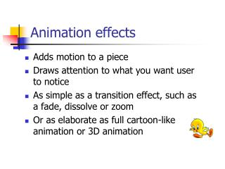 Animation effects