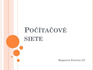 Počítačové siete