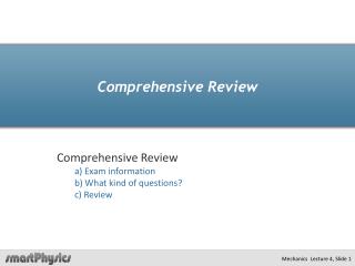 Comprehensive Review