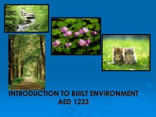 INTRODUCTION TO BUILT ENVIRONMENT AED 1233