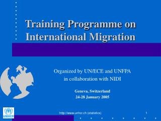 Training Programme on International Migration