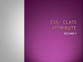 CSS: Class Attribute