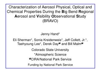 OUTLINE Motivation for participating in BRAVO Chemical measurements and preliminary results