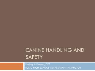 Canine handling and safety