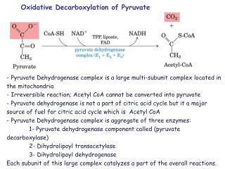 Oxidative Decarboxylation of Pyruvate