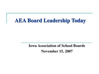 AEA Board Leadership Today