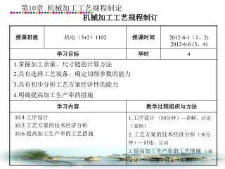 机械加工工艺规程制订
