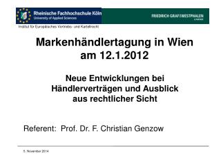 Markenhändlertagung in Wien am 12.1.2012