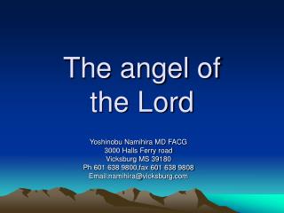 The angel of the Lord