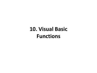 10. Visual Basic Functions