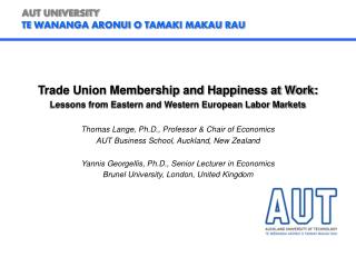 AUT UNIVERSITY TE WANANGA ARONUI O TAMAKI MAKAU RAU