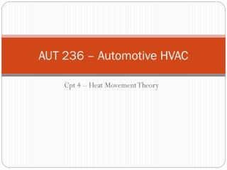 AUT 236 – Automotive HVAC