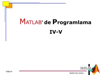 Matlab Ders Notları