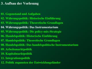 3. Aufbau der Vorlesung