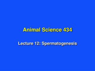 Animal Science 434