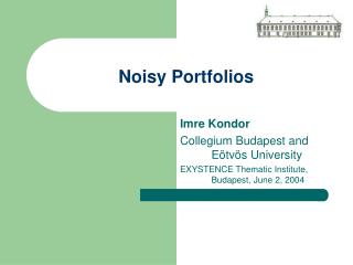 Noisy Portfolios