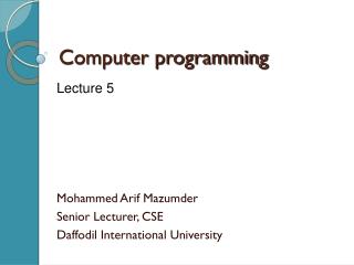 Computer programming