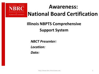  Awareness: National Board Certification