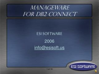 ManageWare for DB2 Connect