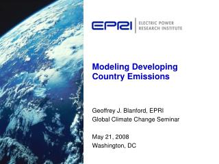 Modeling Developing Country Emissions