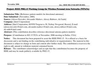 Project: IEEE P802.15 Working Group for Wireless Personal Area Networks (WPANs)